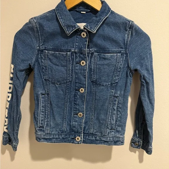 Excellent Burberry Logo Designer Blue Denim Jacket Kids size 8Y 128cm - Picture 14 of 15